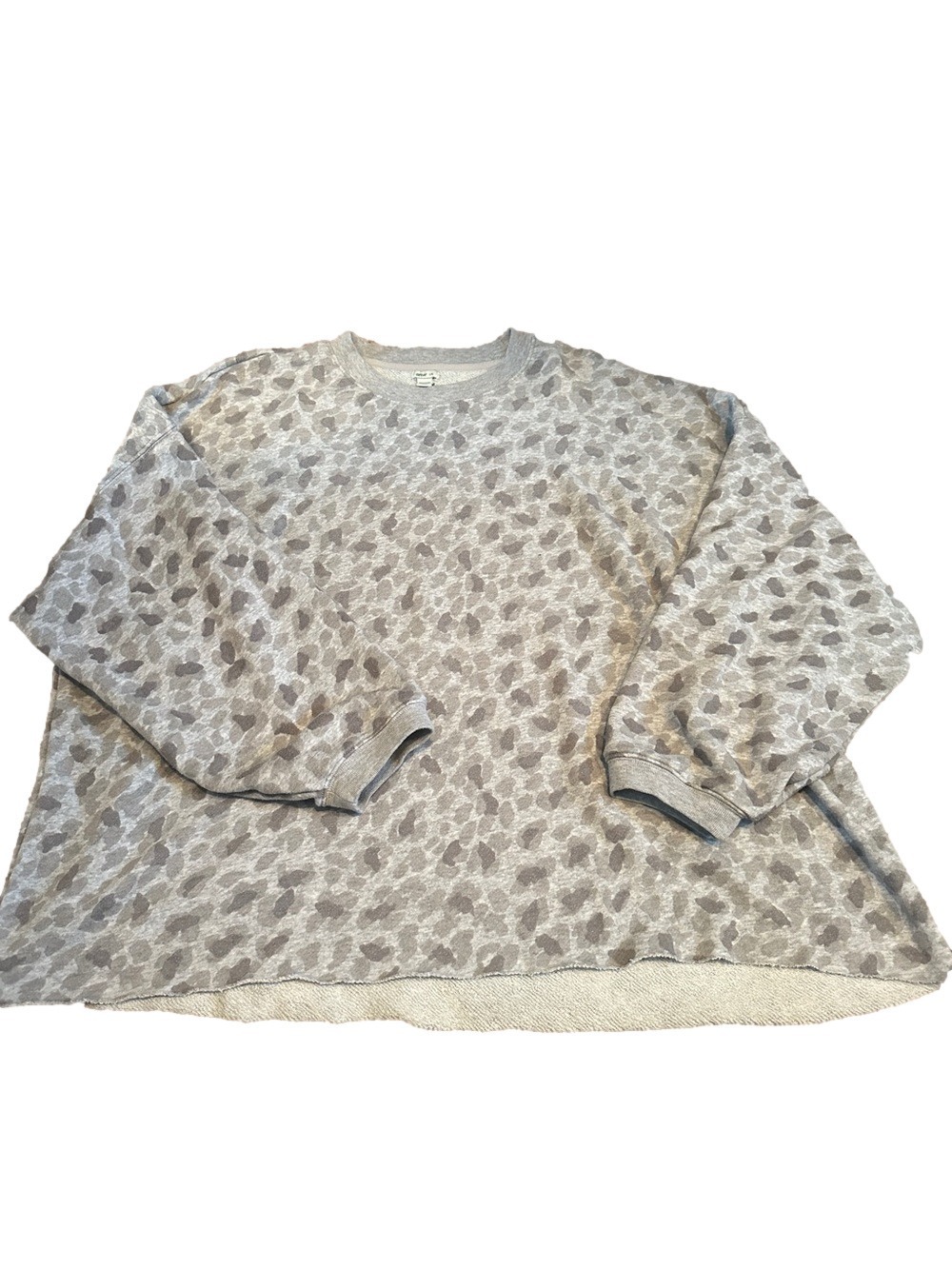 Large Aerie Cozy Neutral Leopard Print Sweatshirt